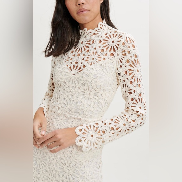 Maje Rozim Dress Crochet Maxi Dress Mini Depop - Picture 4 of 12